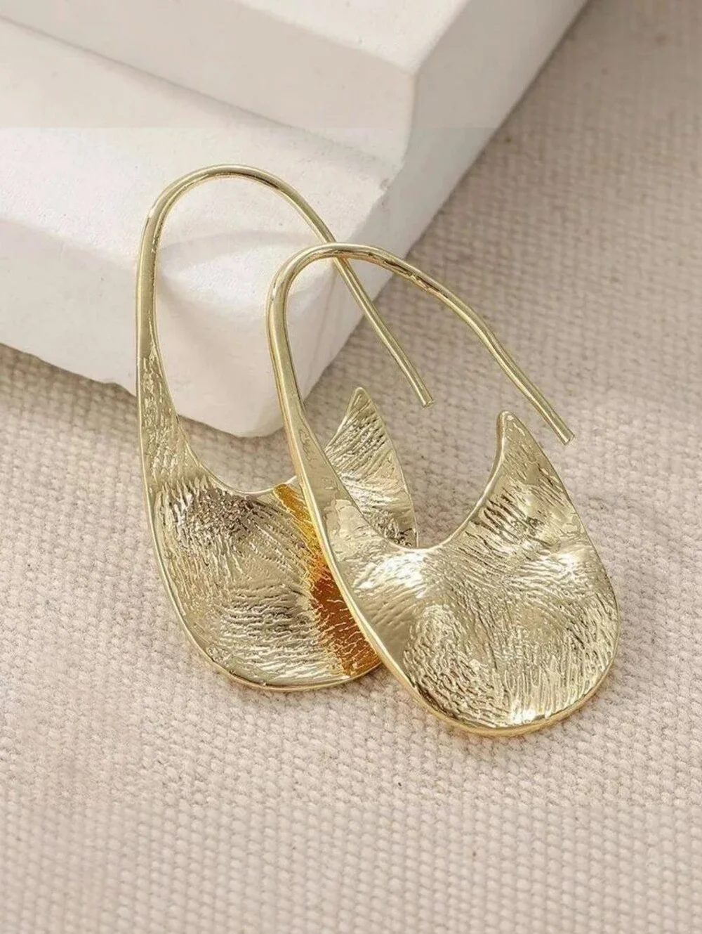 Minimalist & Irregular Rectangular Dangle Earrings Copper 1.57